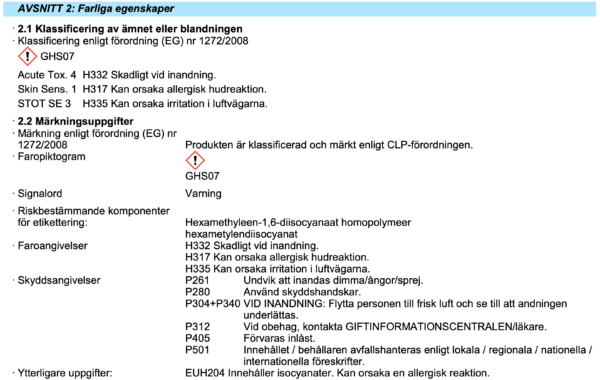 Farliga egenskaper tweecosolid b